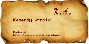 Kemendy Arnold névjegykártya